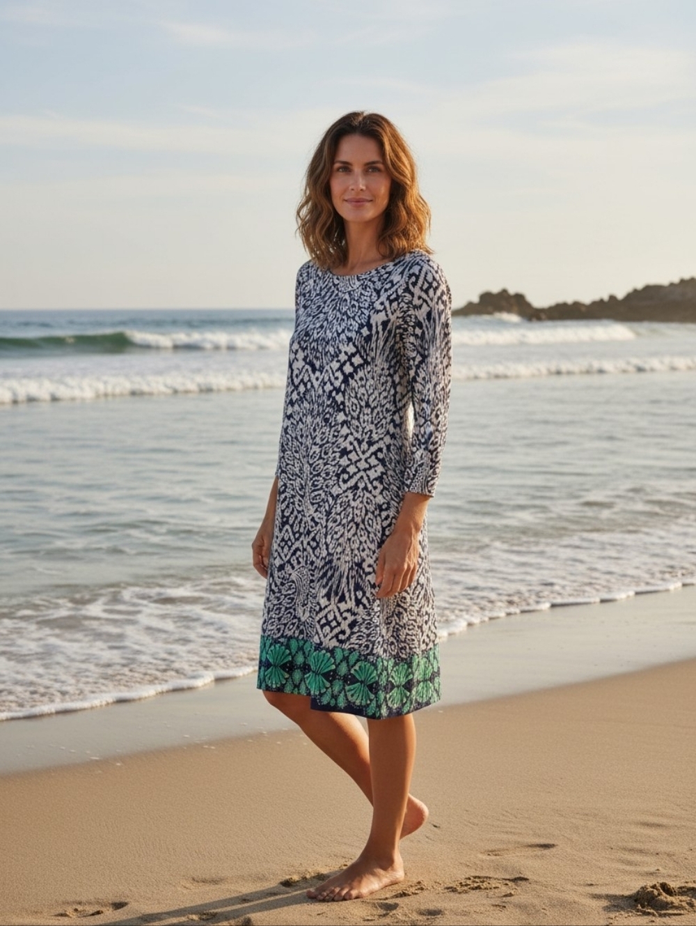 Lilly Pulitzer Navy & Teal Hollee Pineapple Party  Pima Cotton Dress